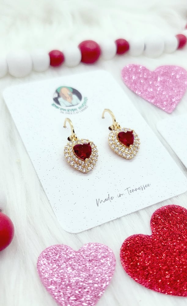 Image of Heart Huggie Hoops