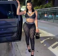 baddie lace pants set