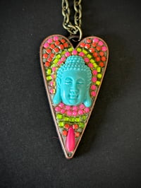 Image 1 of On hold Buddha Heart Necklace - Turquoise 