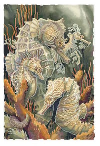 Image 2 of Sea Horses Full Size Diamond Painting by Jody Bergsma