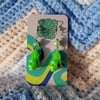 Green Doll Heel Shoe Toy Earrings