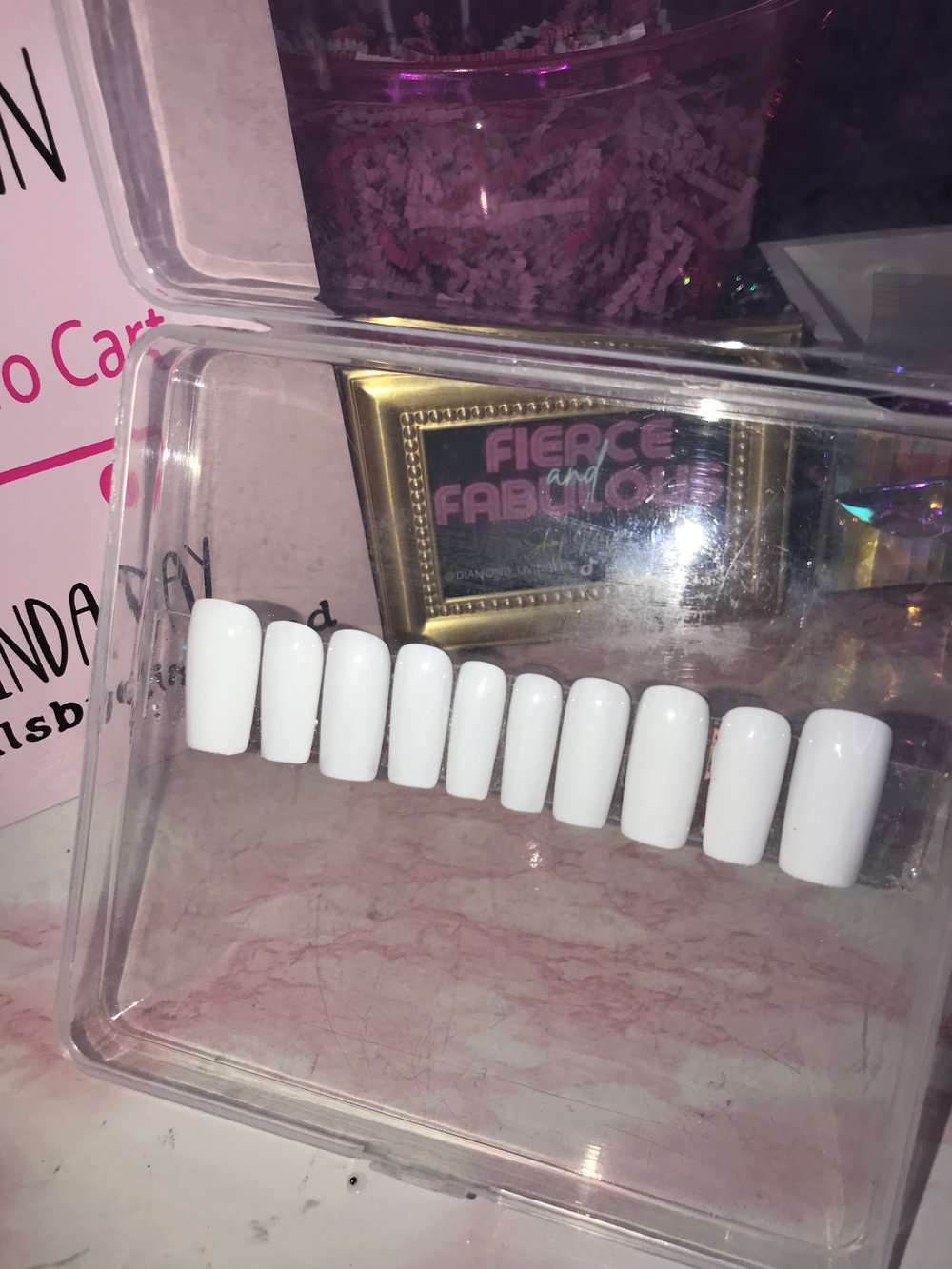 Image of White Short Square Nail Set 