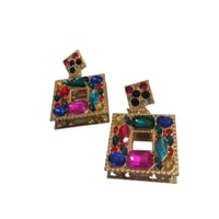 Image 7 of Geometric 2 square earring