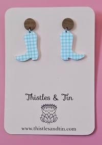 Image 3 of Western Boot Gingham Dangles 