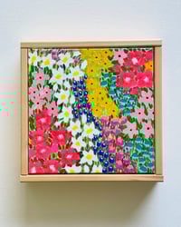 Image 1 of Joyful Blooms -  Hand painted Floral Art - 10x10"; Framed