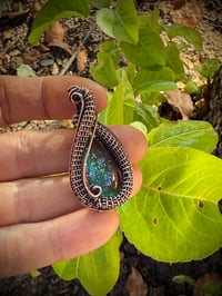 Image 4 of Glitter Aurora Opal Wrapped in Copper 