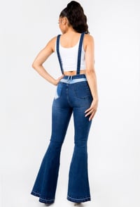Image 2 of PRISCILLA FLARED SUSPENDER DENIM JEANS 