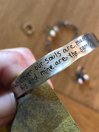 Image 4 of sterling silver wuthering heights quote cuff