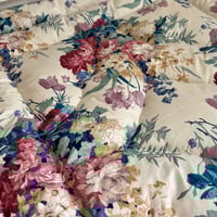 Image 1 of MADE TO ORDER - Mini True Vintage Glazed Cotton Floral Large Bouquet Eiderdown