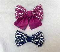 Image 1 of Silver Metallic Bats Bow Tie / Sailor Bow