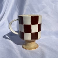 Image 2 of Brown Checkered Ceramic Mug