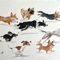 Image 3 of ORIGINAL ARTWORK - Cat Chase - 65x25cm