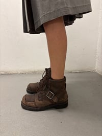 Image 1 of Alpha Industries Brown Leather Combat Boots - Size 7.5 Mens