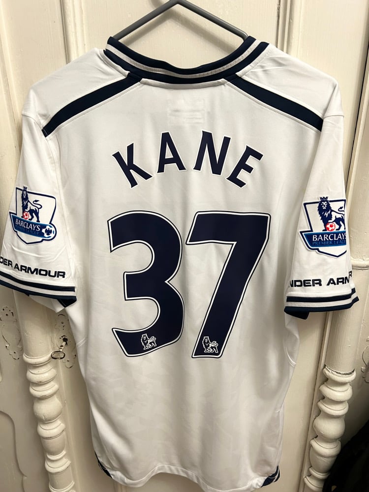 Image of Tottenham Hotspur “KANE 37” 2013/14 Home Shirt + PL patches (M)