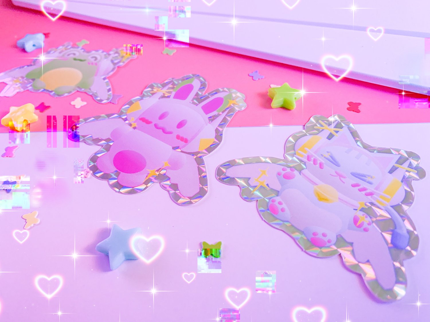 Image of CYBER ANGEL PETS | Prismatic Stickers
