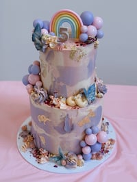 Image 2 of TWO TIER CELEBRATION CAKE (60+ GENEROUS SERVES) Please read description carefully!