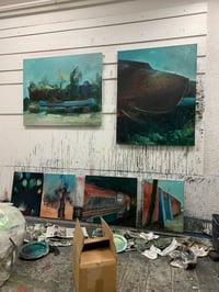 Image 4 of Painting / maleri / "ISLANDS BRYGGE – Malerdrømme og tankestreger – Nokken III" / 80x100 cm