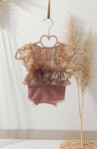 Image 4 of Newborn bodysuit for photoshoots - Naomi - dusty pink & beige
