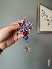 Star with dangle flag charm (beads not included) PREORDER