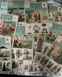 Grand jeu de Melle Lenormand, 52 cartes, complet, de 1890!! avec sa boite bleue, Rare!