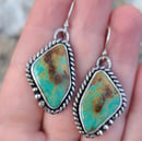 Image 1 of Kingman Turquoise Handmade Sterling Silver Earrings