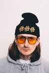 classic beanie (gold on black)