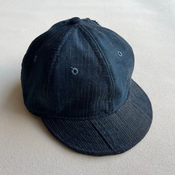 Image of Early 1900's Boro Indigo Ball Cap 002