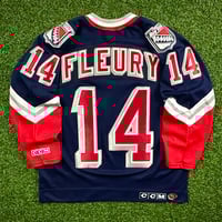 Image 2 of 2000 CCM NHL Jersey New York Rangers Theo Fleury Sz. L Liberty Alternate Vintage