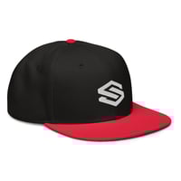 Image 3 of Monogram Snapback Hat - Black/Red