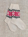 Grandma's Knitted Wool Socks - Red star