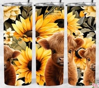 yellow highland cow 20oz tumbler