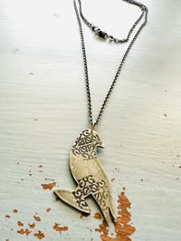 Image 7 of sterling silver Camus quote raven pendant