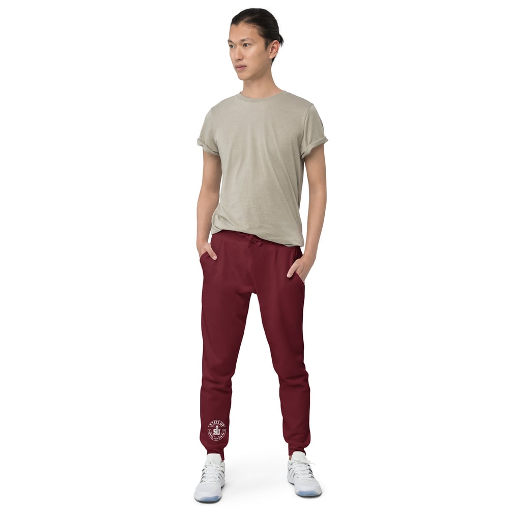 Image of Stats Up_White Logo: Unisex fleece sweatpants