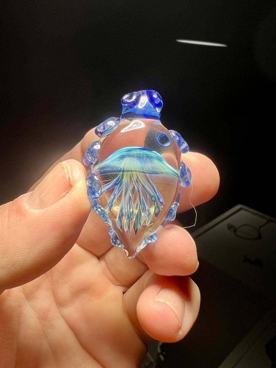 Image of Blue moon jellyfish pendant small 