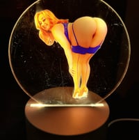 Image 2 of Emma Magnolia Bent Over Booty In Blue Thong, Stockings, & Heels Custom USB Night Light