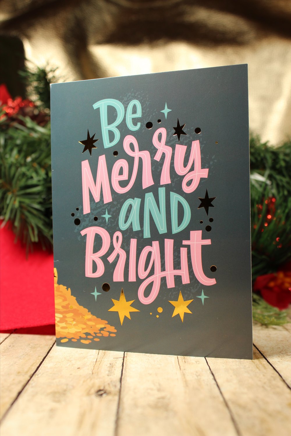Image of Merry And Bright Foiled Holiday Stationary 