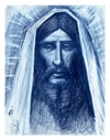 “ELOI” Indigo Blue pencil Jesus (PRINT) 