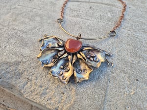 Carnelian and bullet cussings necklace