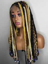 Image 1 of Knotless braids with beads full braiding wigs 