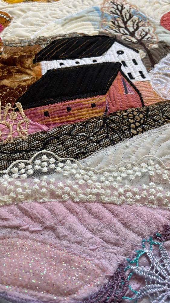 ‘Winter lace’ - winter art quilt, 57x54 cm Image 9