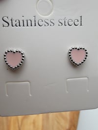 Image 2 of heart shaped stud earrings