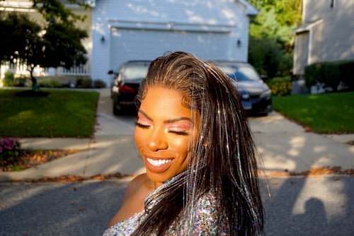 Image of METALLIC SILVER DIAMOND WIG! SILVER HAND CRAFTED 360 LACE WIG!