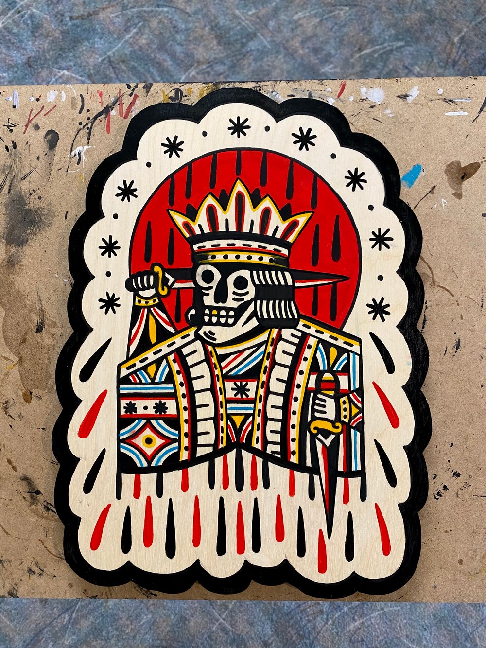 Card of death / Acrylic on Wood 