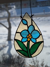 Image 2 of Orchid Stained Glass Suncatcher — Made to Order