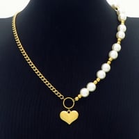 Image 1 of heart pearl necklace 