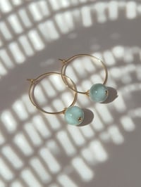 Image 1 of Créoles dorées jadeite