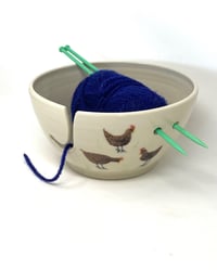 Image 2 of Large HEN Decorated Yarn Bowl 
