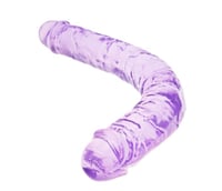 Image 2 of 13.20'' Clear Purple Body-Safe TPE Double Ended Dildo