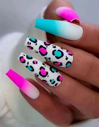 24pcs Blue & Pink Leopard Print