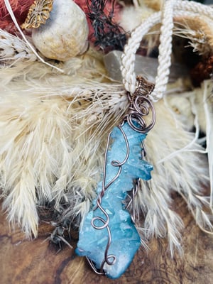 Image of Aqua aura rough grade a necklace